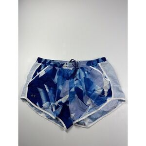 Under Armour Running Shorts Athletic Gym‎ Workout Blue Print Women's Large